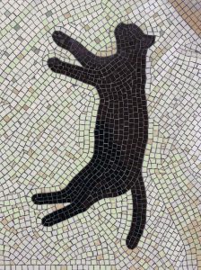 Black Cat Silhouette Mosaic Art – 60×80 cm