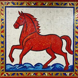 Red Horse Emerging from the Sea – Soviet Style Mosaic