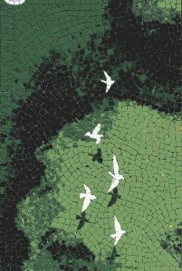 White Birds in Flight Mosaic Art