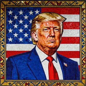 Donald Trump Mosaic Portrait – Soviet Style Art