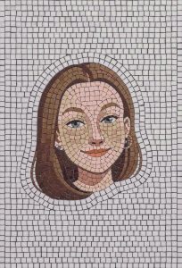 Elegant Woman Mosaic Portrait – Classic AI Style