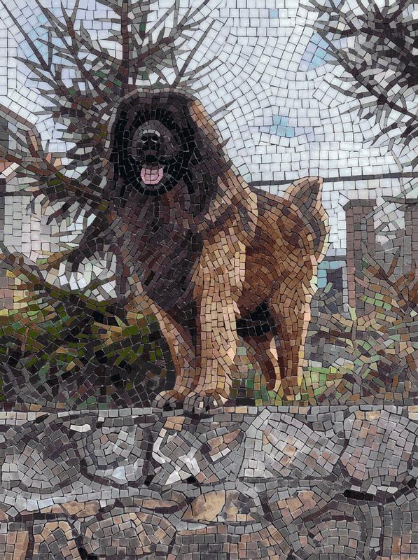 Newfoundland Dog Mosaic Art - Handcrafted Wall Decor