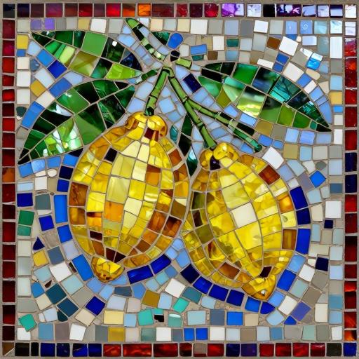 Handcrafted Italian Lemon Mosaic Art - Custom Size