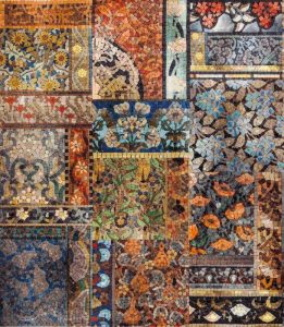 Intricate Floral Fragment Mosaic Art