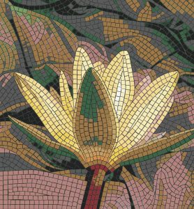 Golden Lotus Mosaic Art – Nature’s Serenity