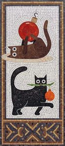 Playful Christmas Cats Mosaic Art