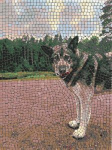 Faithful Dog in the Forest Mosaic Art