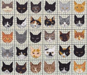Mosaic Collection of Diverse Cat Faces