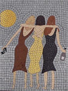 Three Friends Mosaic Art – Celebration of Friendship