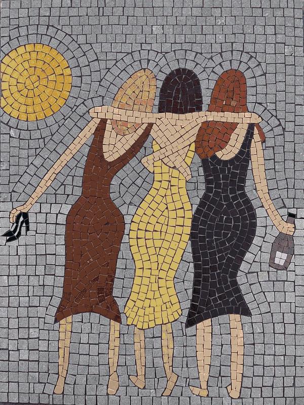 Three Friends Mosaic Art - Celebration of Friendship