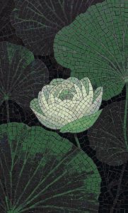 White Lotus Mosaic Art – Serene Nature Wall Decor
