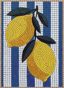 Vibrant Lemon Mosaic Art – Mediterranean Style