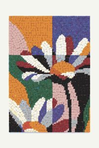 Vibrant Mosaic Daisy Art – 40×60 cm