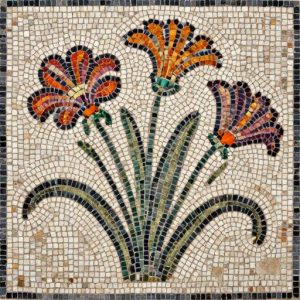 Custom Hollyhock Flower Mosaic Art – Opus Tessellatum