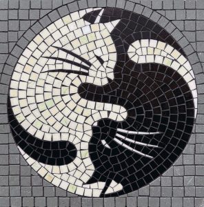 Yin Yang Cats Mosaic Art – Balanced Harmony