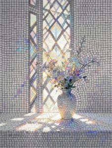 Serene Morning Flowers Mosaic Art