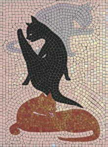 Playful Cats Mosaic Art – Handcrafted Style