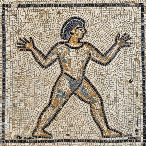 Ancient Style Human Figure Mosaic - Opus Tessellatum