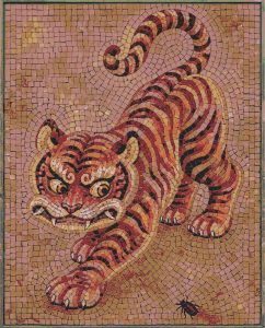 Vibrant Mosaic Tiger Art – Handcrafted Style