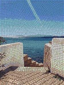Mediterranean Sea View Mosaic Art