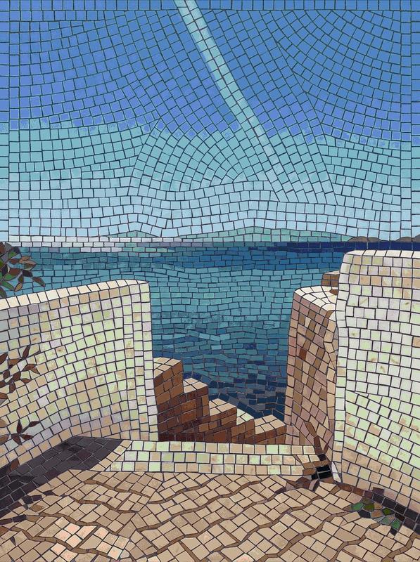 Mediterranean Sea View Mosaic Art