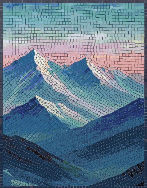 Majestic Mountain Peaks Mosaic Art