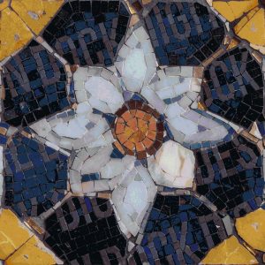 White Flower Mosaic Art – 10×10 cm