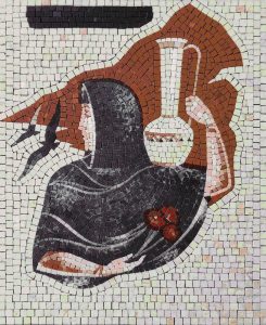 Mosaic Portrait of a Woman with a Pitcher