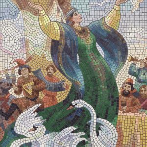 Mythical Swan Princess Mosaic Art