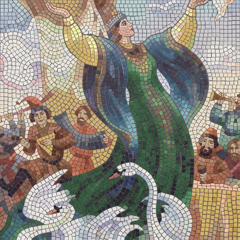 Mythical Swan Princess Mosaic Art