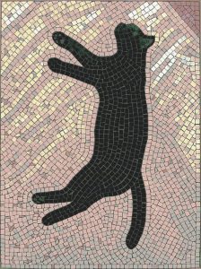 Black Cat Mosaic Art – Modern Minimalist Wall Decor