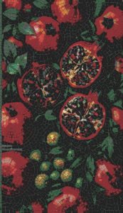Pomegranate Mosaic Art – Rich Red Fruit Nature Decor