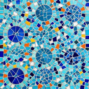 Blue Ripple Trencadís Mosaic Art