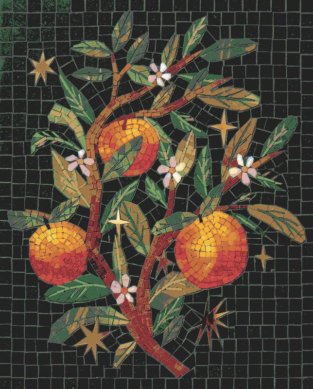 Orange Branch Mosaic Art - Nature's Vibrancy