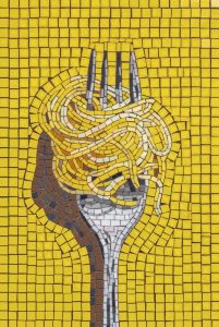 Spaghetti Fork Mosaic Art