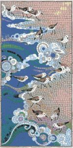 Shorebirds Mosaic Art – Serene Coastal Scene