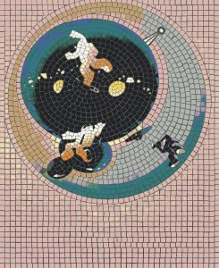 Abstract Cosmic Swirl Mosaic Art