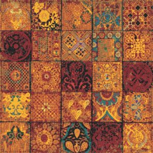 Golden Geometric Mosaic Tile Set – 25×25 cm
