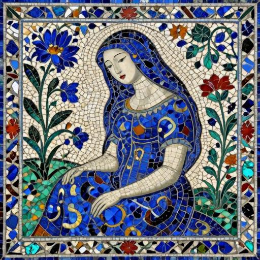 Florentine Mosaic Art - Mermaid on the Shore