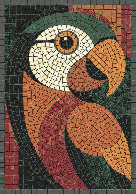 Vibrant Parrot Mosaic Art - 20x28 cm