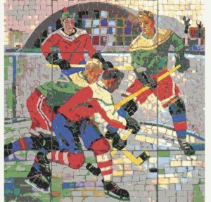 Ice Hockey Match Mosaic Art