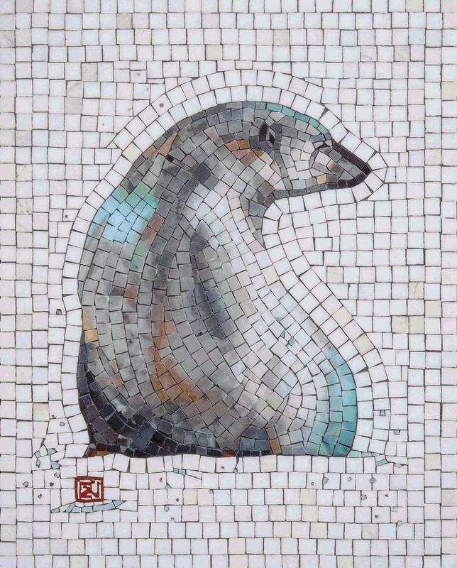 Mosaic Art Seal - Serene Marine Life Wall Decor