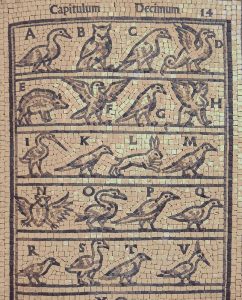 Ancient Animal Alphabet Mosaic Art