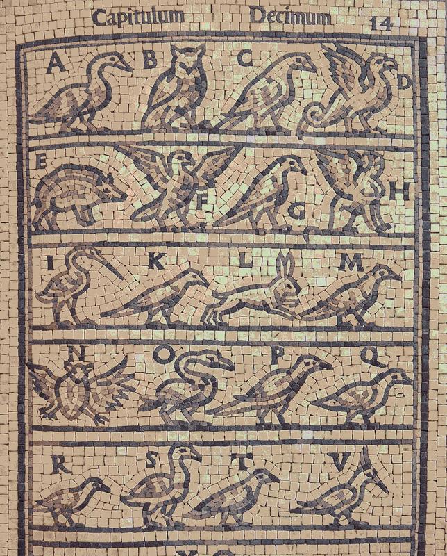 Ancient Animal Alphabet Mosaic Art