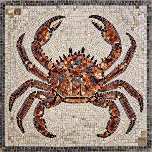 King Crab Mosaic Art – Opus Tessellatum Style