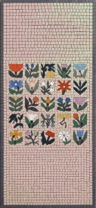 Colorful Stylized Floral Mosaic Art
