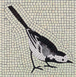 Minimalist Bird Mosaic Art – 20×20 cm