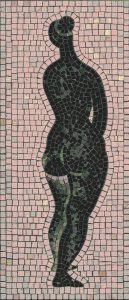 Minimalist Human Silhouette Mosaic Art