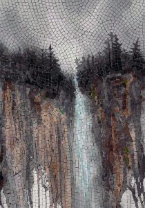 Majestic Waterfall Mosaic Art – 60×85 cm
