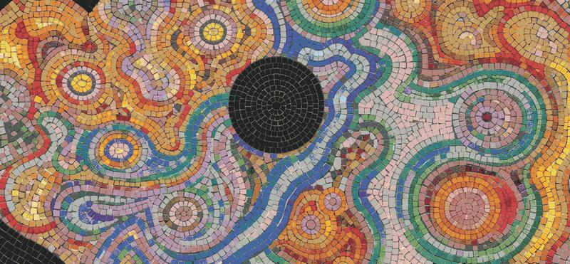 Vibrant Abstract Swirl Mosaic Art